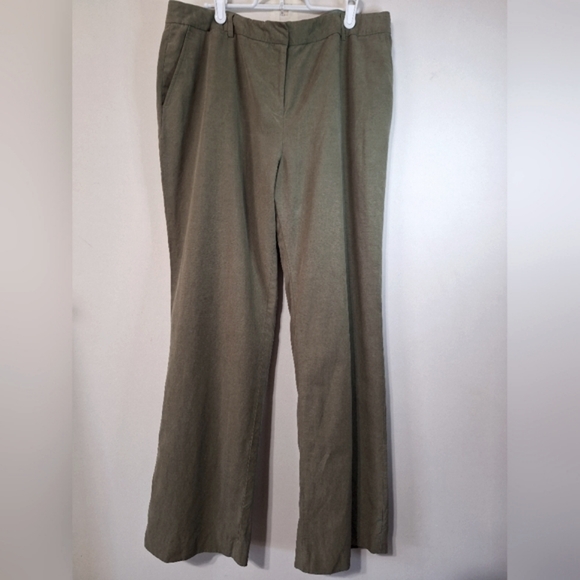Nygard Collection 14 P Tencel Linen Cotton Blend Stright Leg Khaki Highrise Pant - Picture 1 of 9